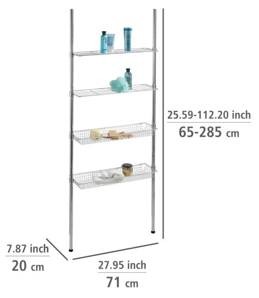 WENKO 18597100-Regál 71x285 cm lesk. chrom