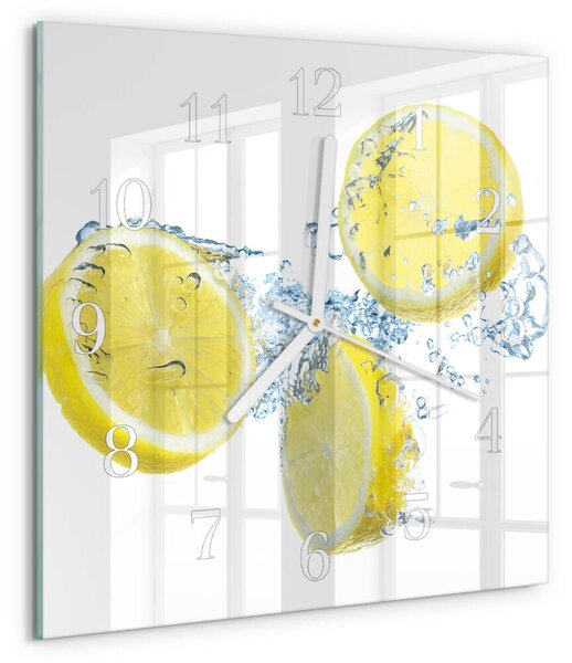 Skleněné hodiny Citrony zskb-30x30-00091919