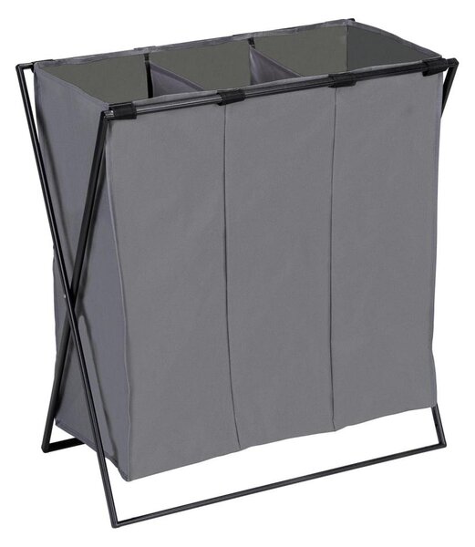 WENKO 71297800 - Koš na prádlo TRIO 69x76 cm šedá/černá