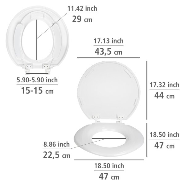 WENKO 25112100-WC sedátko TORINO 44x43,5 cm bílá