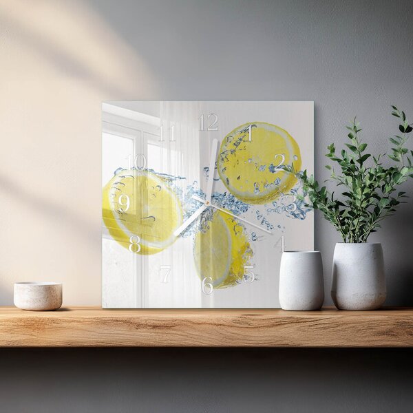Skleněné hodiny Citrony zskb-30x30-00091919