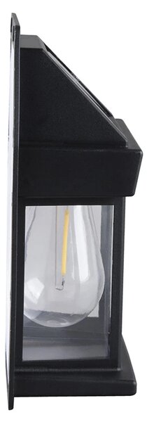 SOLIGHT LED solární lucerna nástěnná, teplá bílá, 12x17cm, černá