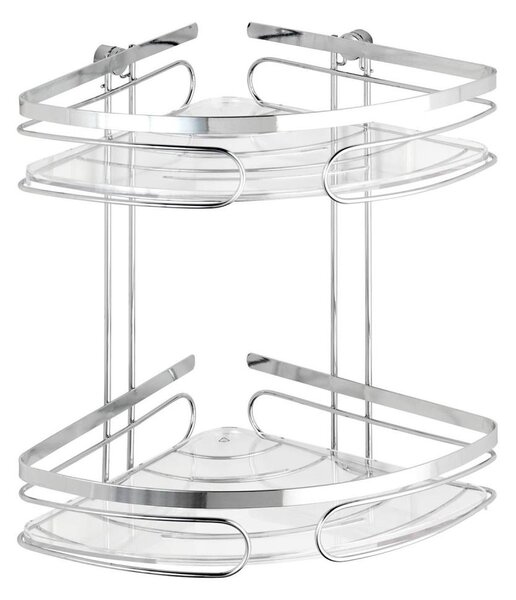 WENKO 20412100-Rohový regál PREMIUM EDELSTAHL 26,5x27,5 cm nerez/stříbrná