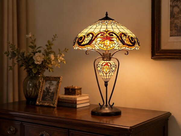 Stolní lampa Tiffany - Ø 46*76 cm - Clayre & Eef