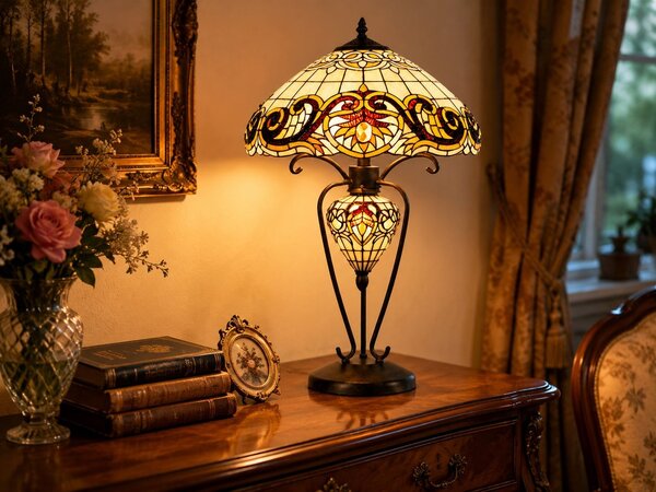 Stolní lampa Tiffany - Ø 46*76 cm - Clayre & Eef