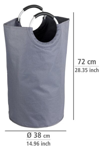 WENKO 3440803100 - Koš na prádlo JUMBO 38x72 cm antracit/stříbrná/černá
