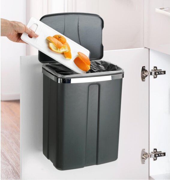 WENKO 54903100 - Koš DOOR-MOUNTED 26x36,5 cm šedá/stříbrná