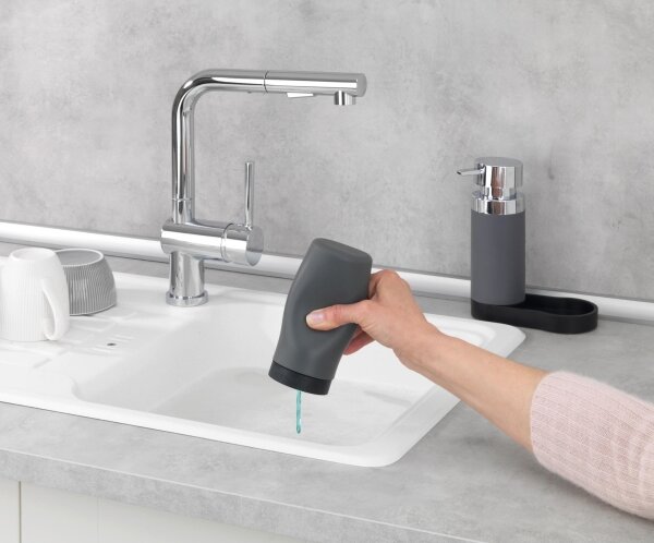 WENKO 54735100 - Mycí stanice EASY SQUEEZ-E 15x18 cm šedá/šedá