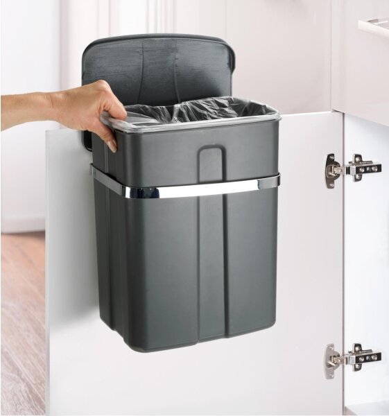 WENKO 54903100 - Koš DOOR-MOUNTED 26x36,5 cm šedá/stříbrná