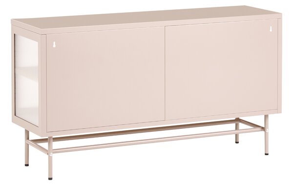 Prosklená komoda DEVON Kov 115 cm Béžová