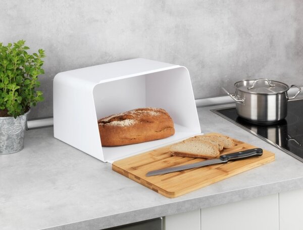 WENKO 54099100 - Chlebník KUBO 35x26,5 cm bílá/hnědá