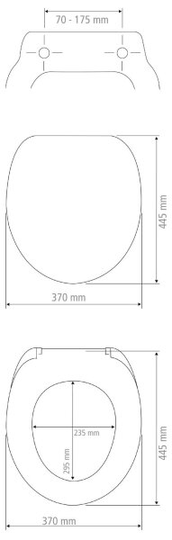 WENKO 24516100-WC sedátko 300/350 KG WC-SITZE 37x44,5 cm bílá/stříbrná