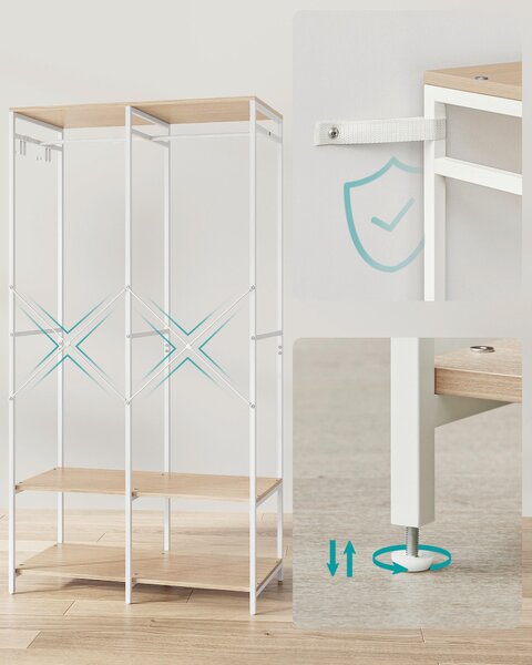 OTEVŘENÁ ŠATNÍ SKŘÍŇ, 94,5/180/40 cm - Šatní skříně, Online Only