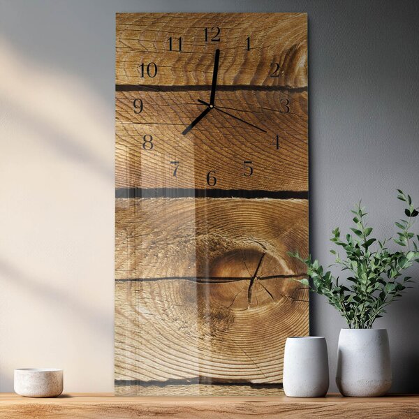 Skleněné hodiny vertikální Dřevo zsppc-30x60-00171079