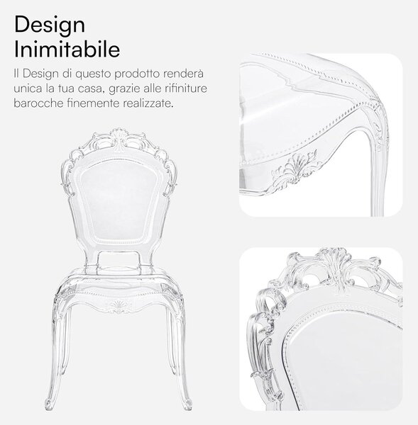 Průhledné židle - Průhledné jídelní židle - Židle z polykarbonátu - Designové stoličky