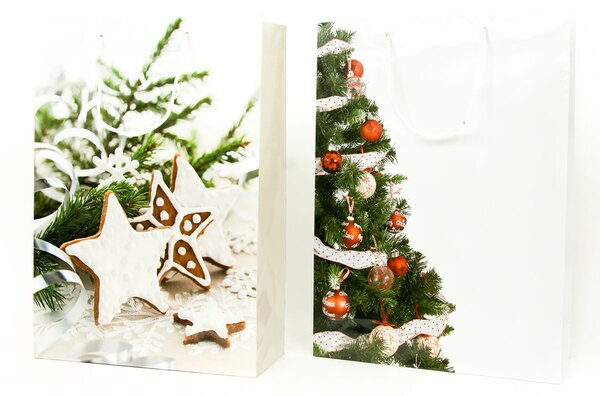 Papírová taška velká vánoční motiv 25x8,5x34,5cm