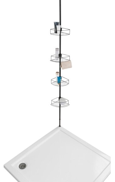 WENKO 24568100-Rohová police DOLCEDO 31x230 cm nerez/černá