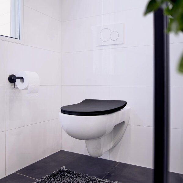 WENKO 23827100-WC sedátko SEDILO 45,2x36,2 cm černá/stříbrná