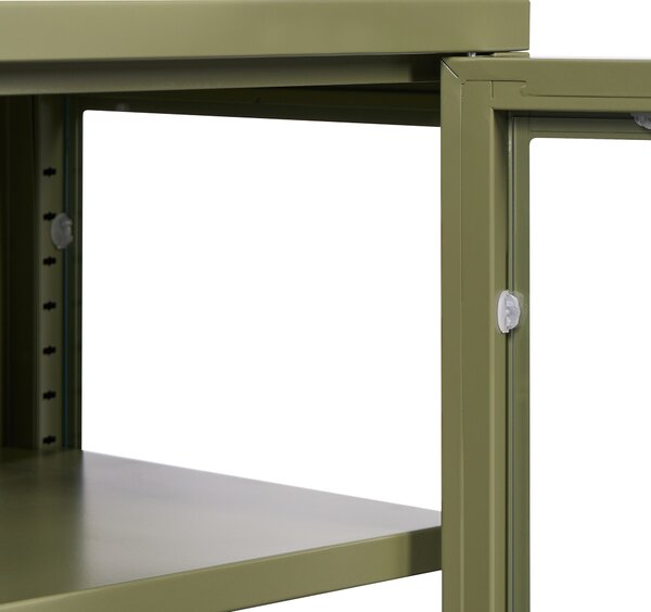Prosklená komoda NEWPORT Kov 115 cm Zelená