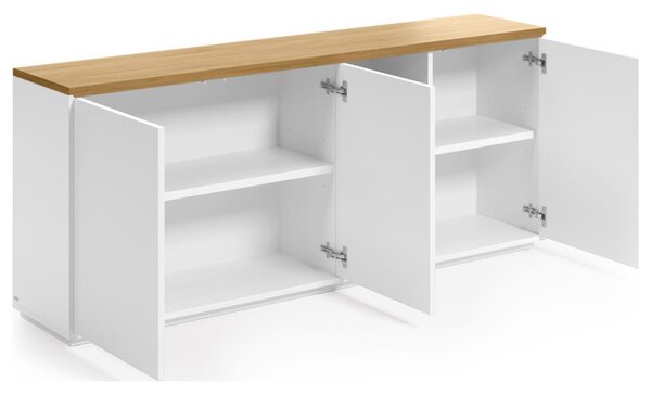 Bílá lakovaná komoda Kave Home Abilen 180 x 36 cm