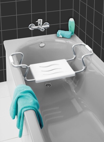 WENKO 17930100-Sedátko do vany SECURA 26x18 cm bílá/stříbrná