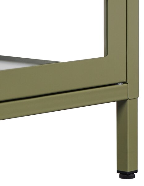 Prosklená komoda NEWPORT Kov 115 cm Zelená