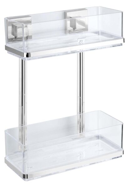 WENKO 22691100-Regál VACUUM-LOC QUADRO ED 25,5x32,5 cm stříbrná/lesk. chrom/čirá