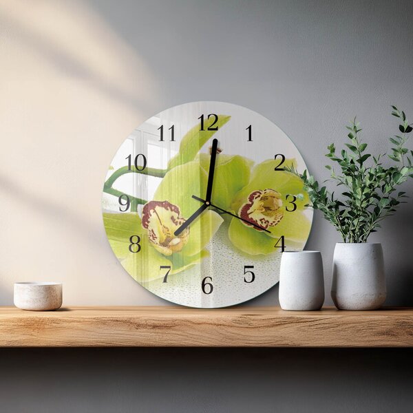 Skleněné nástěnné hodiny Orchidej zsoc-fi30-00175689