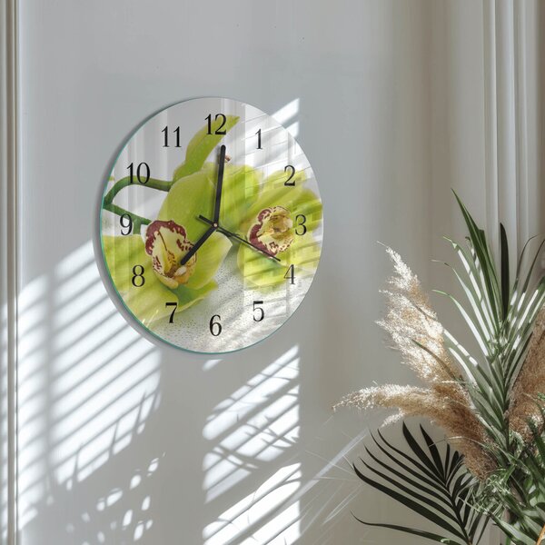 Skleněné nástěnné hodiny Orchidej zsoc-fi30-00175689