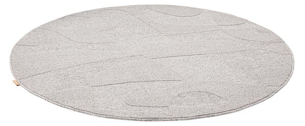 Kulatý koberec vlněný Agnella Morphic Botanica světle šedý Rozměr: průměr 120 cm