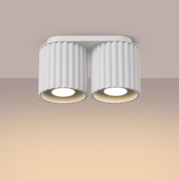 Sollux SL.1780 - Bodové svítidlo AURA 2xGU10/10W/230V bílá