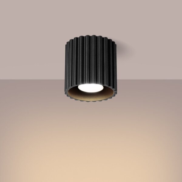 Sollux SL.1784 - Bodové svítidlo AURA 1xGU10/10W/230V 10 cm černá