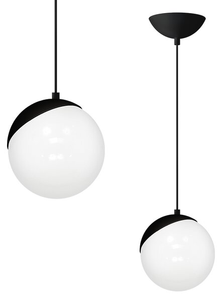 Závěsné svítidlo Sfera, 1x bílé skleněné stínítko, b