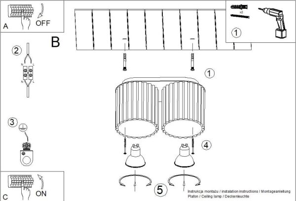 Sollux SL.1785 - Bodové svítidlo AURA 2xGU10/10W/230V černá