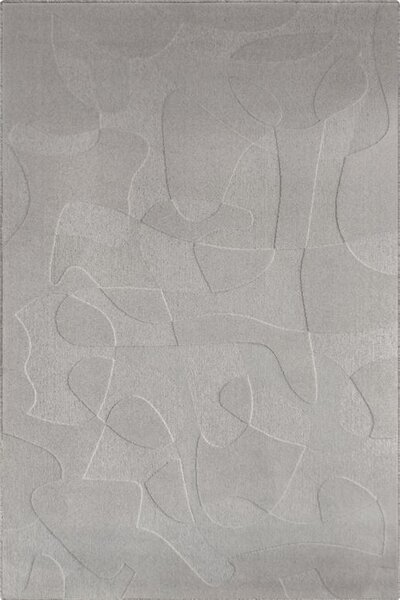 Kusový koberec vlněný Agnella Morphic Botanica šedý Rozměr: 133x195 cm