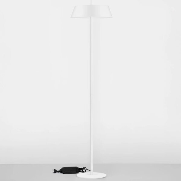 Nova Luce Bílá kovová stojací LED lampa Velio 147 cm