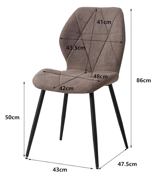 Sada čtyř jídelních židlí - Židle - Kuchyňská židle - Skandinávský minimalistický design - Barva: kaštanová
