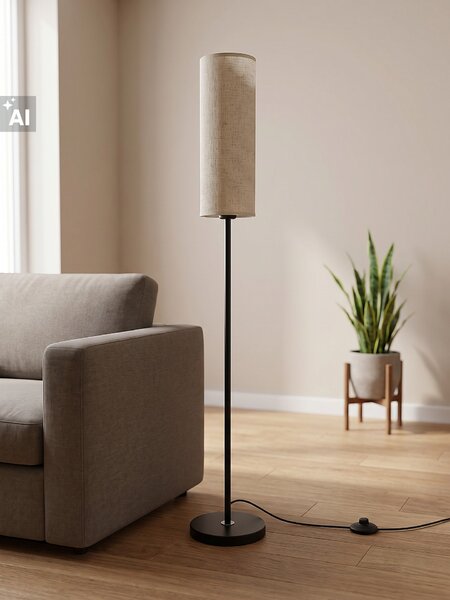 Sinsay - Stojací lampa s látkovým stínidlem - béžová