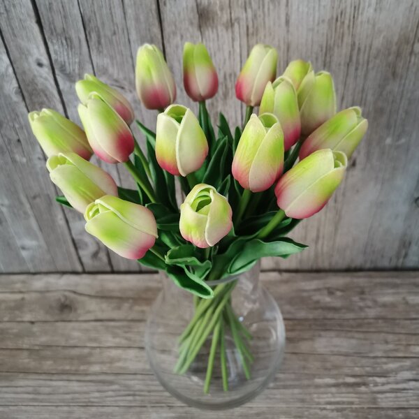 Tulipán pěnový zeleno fialový 36cm, cena za 1ks
