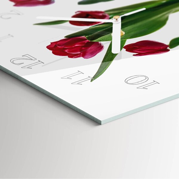 Skleněné hodiny Tulipány zskb-30x30-00087148