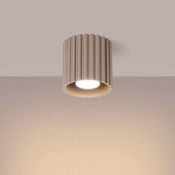 Sollux SL.1814 - Bodové svítidlo AURA 1xGU10/10W/230V 10 cm taupe