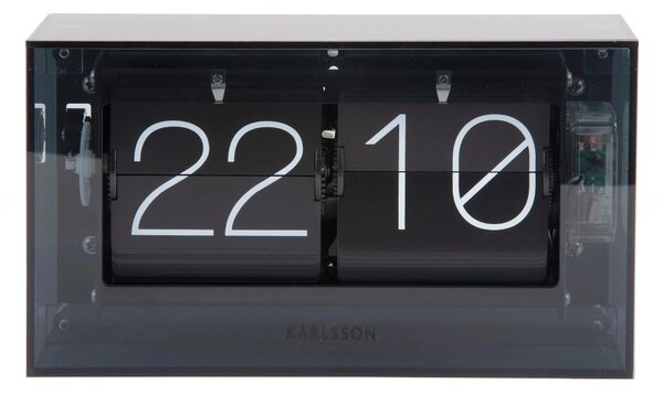 Designové nástěnné/stolní překlápěcí hodiny 5976BK Karlsson 21cm