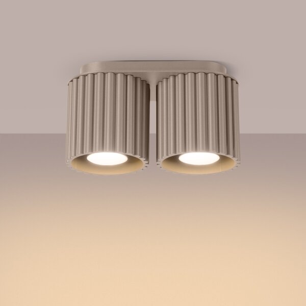 Sollux SL.1815 - Bodové svítidlo AURA 2xGU10/10W/230V taupe