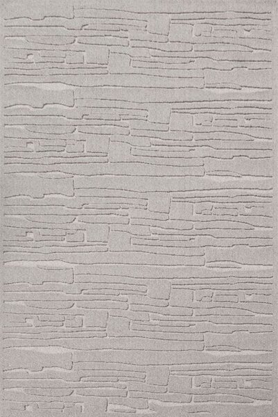 Kusový koberec vlněný Agnella Morphic Rifts H šedý Rozměr: 133x195 cm