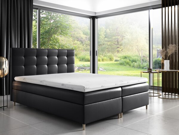 Čalouněná postel boxspring MARIANA + vrchní matrace, 140x200, madryt 9100