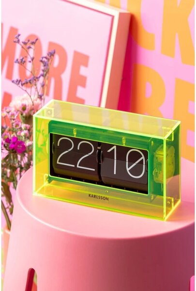 Designové nástěnné/stolní překlápěcí hodiny 5976YE Karlsson 21cm
