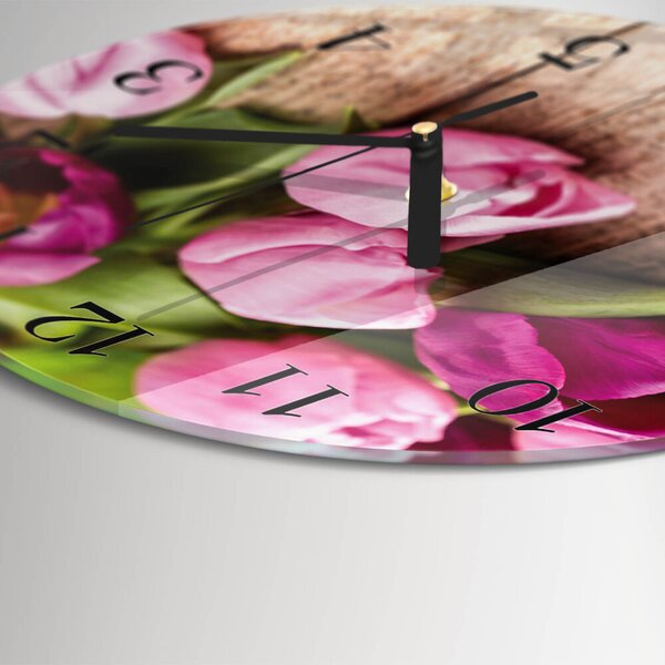 Skleněné nástěnné hodiny Tulipány zsoc-fi30-00178789