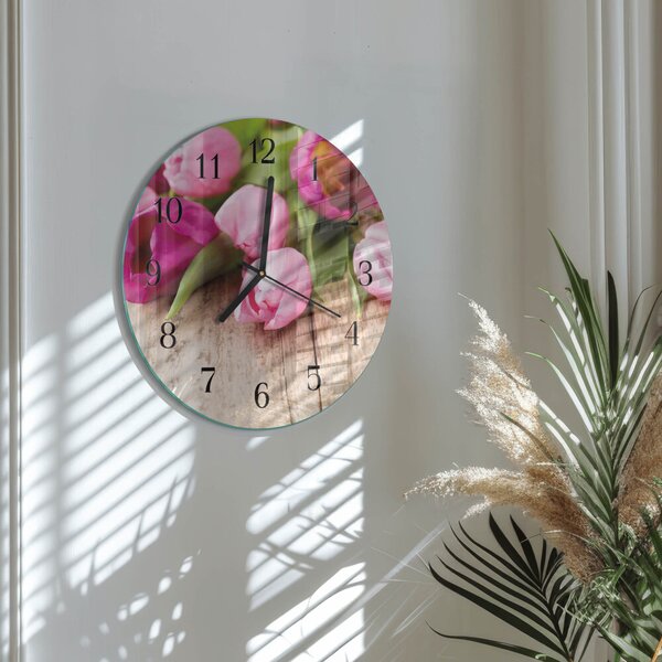 Skleněné nástěnné hodiny Tulipány zsoc-fi30-00178789
