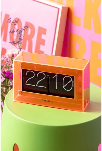 Designové nástěnné/stolní překlápěcí hodiny 5976OR Karlsson 21cm