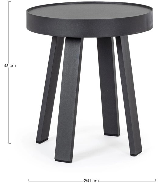 Bizzotto Černý kovový zahradní stolek Spyro ⌀ 41 cm